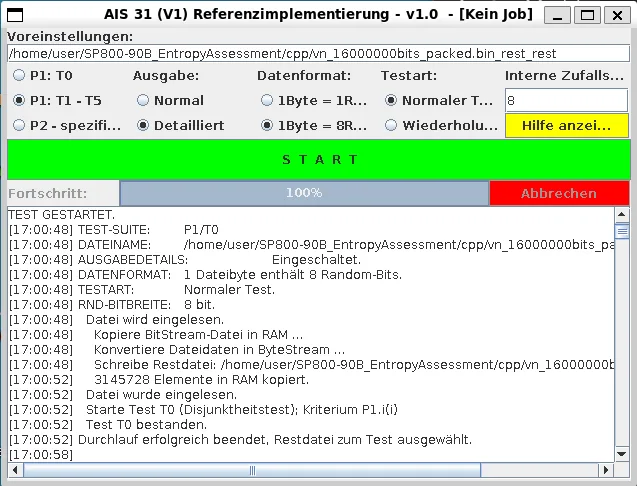 AIS31 Test SuiteでT0検定